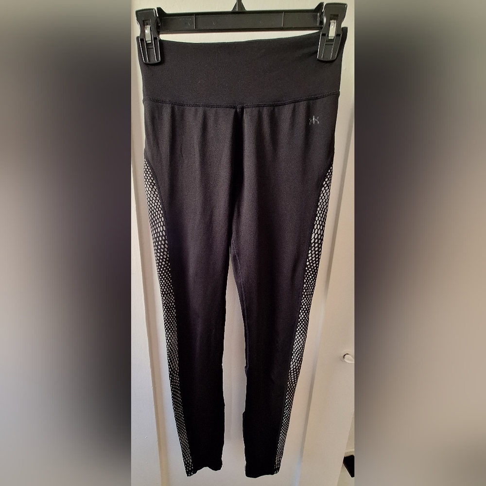 Kyodan Black Mesh Panel Leggings Women’s XS High Waist Athletic Pants